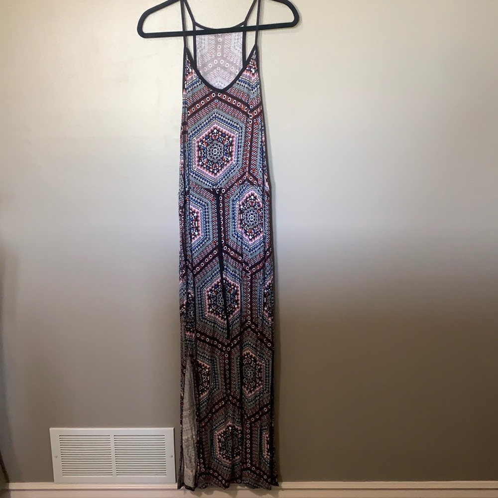 Long Printed Maxi Dress Large